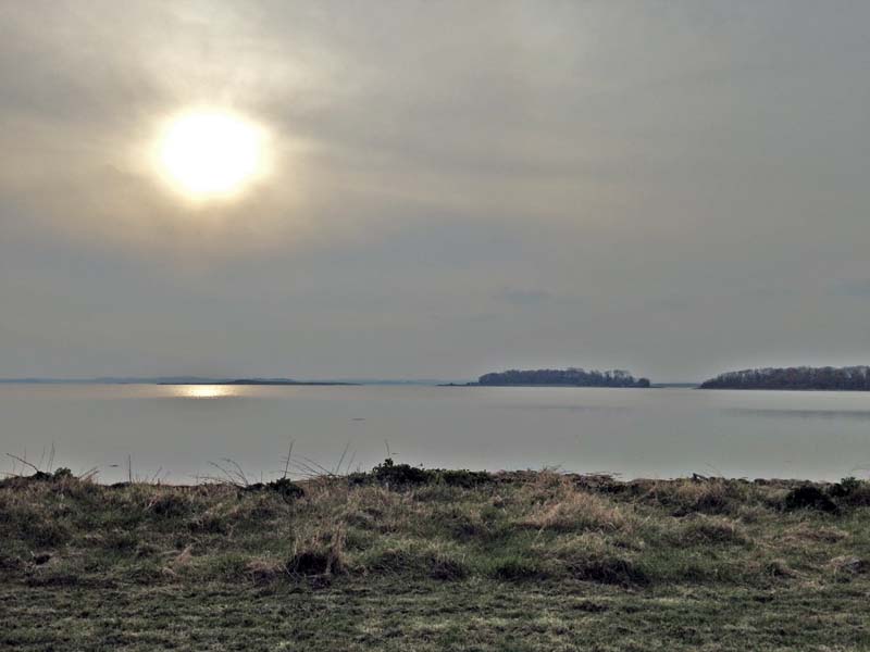 The Lough on a hazy February afternoon looking west from Greyabbey village 