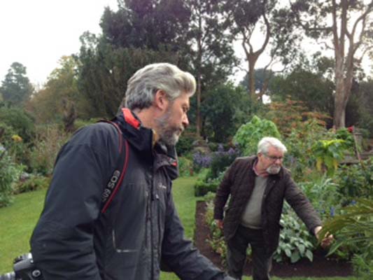 Nick Macer with Victor Henry looking at some of the wonderful plants at Mount Stewart recently 